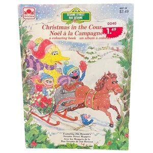 Vintage 1986 Sesame Street Christmas in the Countryside Colouring Book